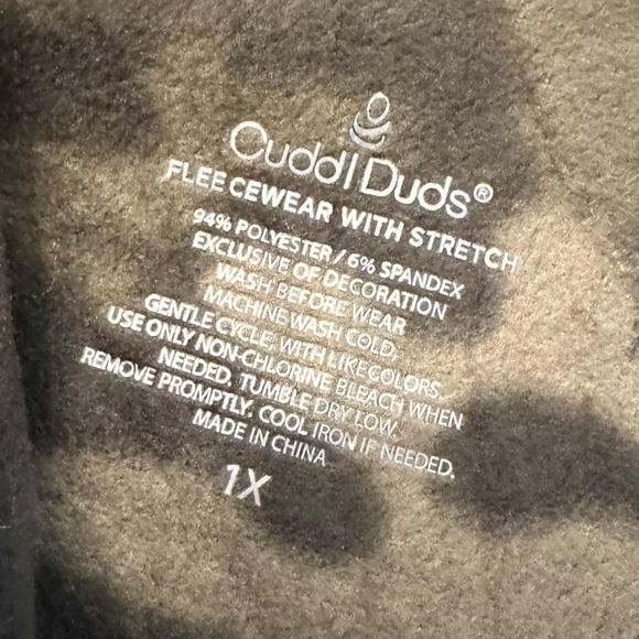 Cuddl Duds Camo Fleece Jacket Blazer | Plus Size 1X Cozy‎ Layering - Picture 3 of 5